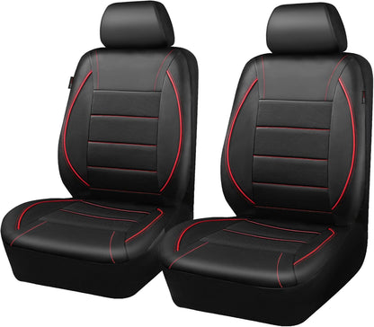 Universal Piping PU Leather Front Car Seat Covers encalife