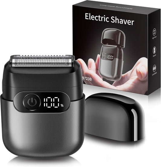 Portable electric razor men foil shaver with LED display