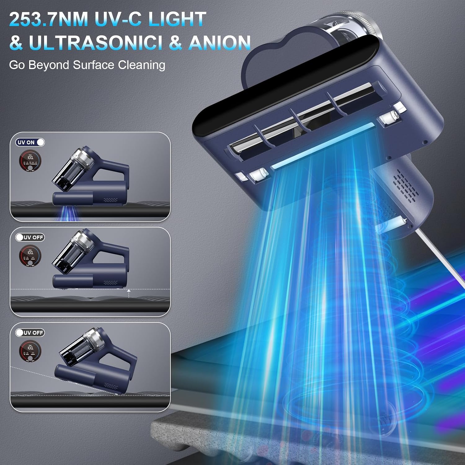 Handheld Mattress Vacuum Cleaner with UV-C Light encalife