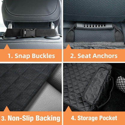 Waterproof Dog Car Seat Cover Front 2 Pack Black encalife