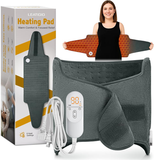 electric heating pad with wrap around design for back and body comfort