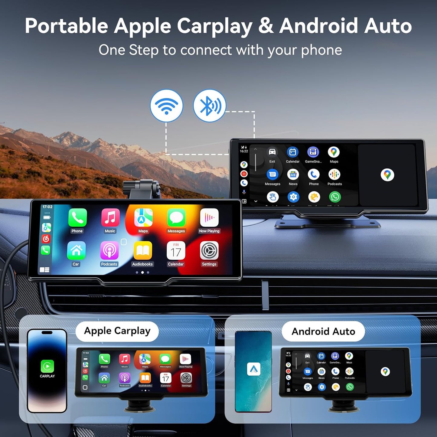 10.26 Inch Wireless Carplay Screen With Camera encalife