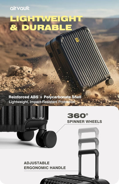 60L Vacuum Compression Carry-On Suitcase USB TSA encalife