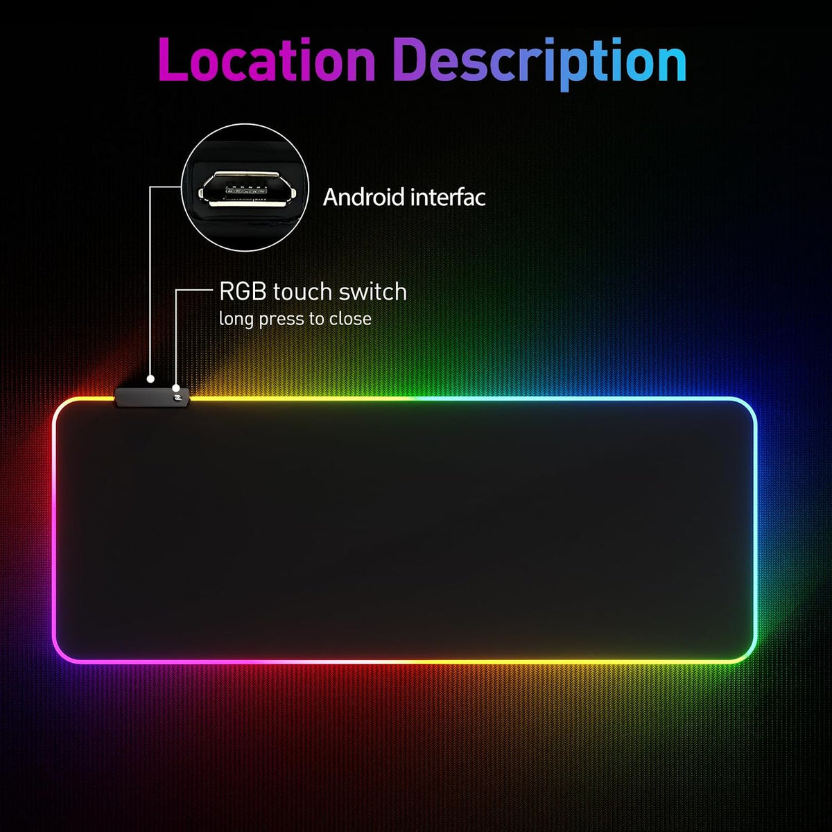 RGB Lighting Extended Gaming Mouse Pad encalife