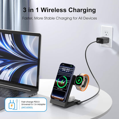 3-in-1 Foldable MagSafe Charger for Apple Devices encalife