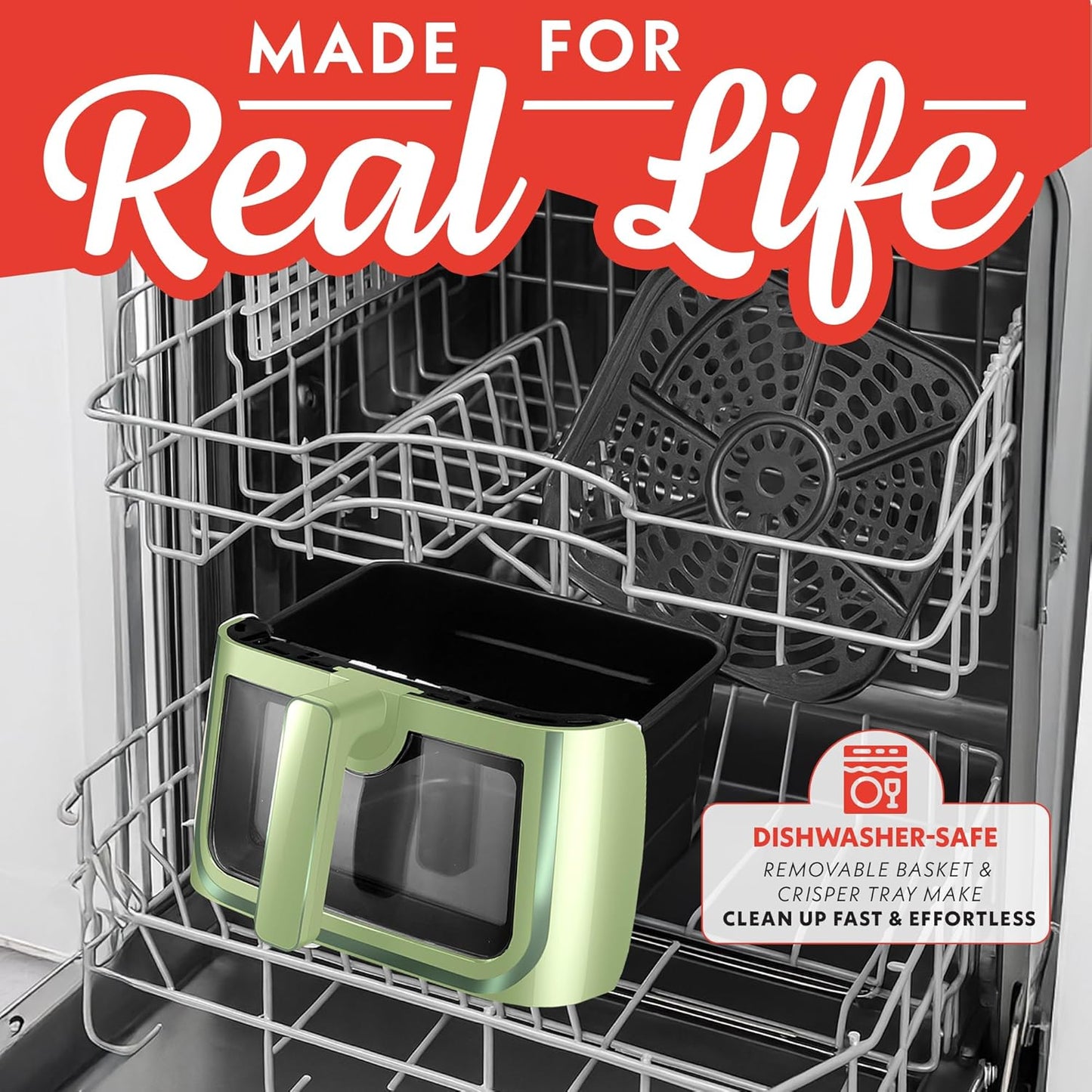 Digital Air Fryer I Window & Light I Green encalife