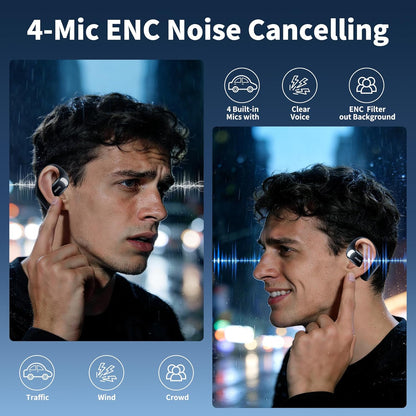 Open Ear Bluetooth Headphones with Display encalife
