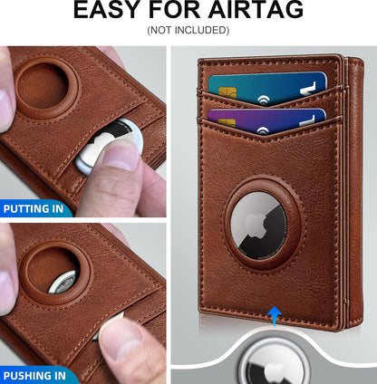 AirTag Wallets for Men I Slim Trifold encalife
