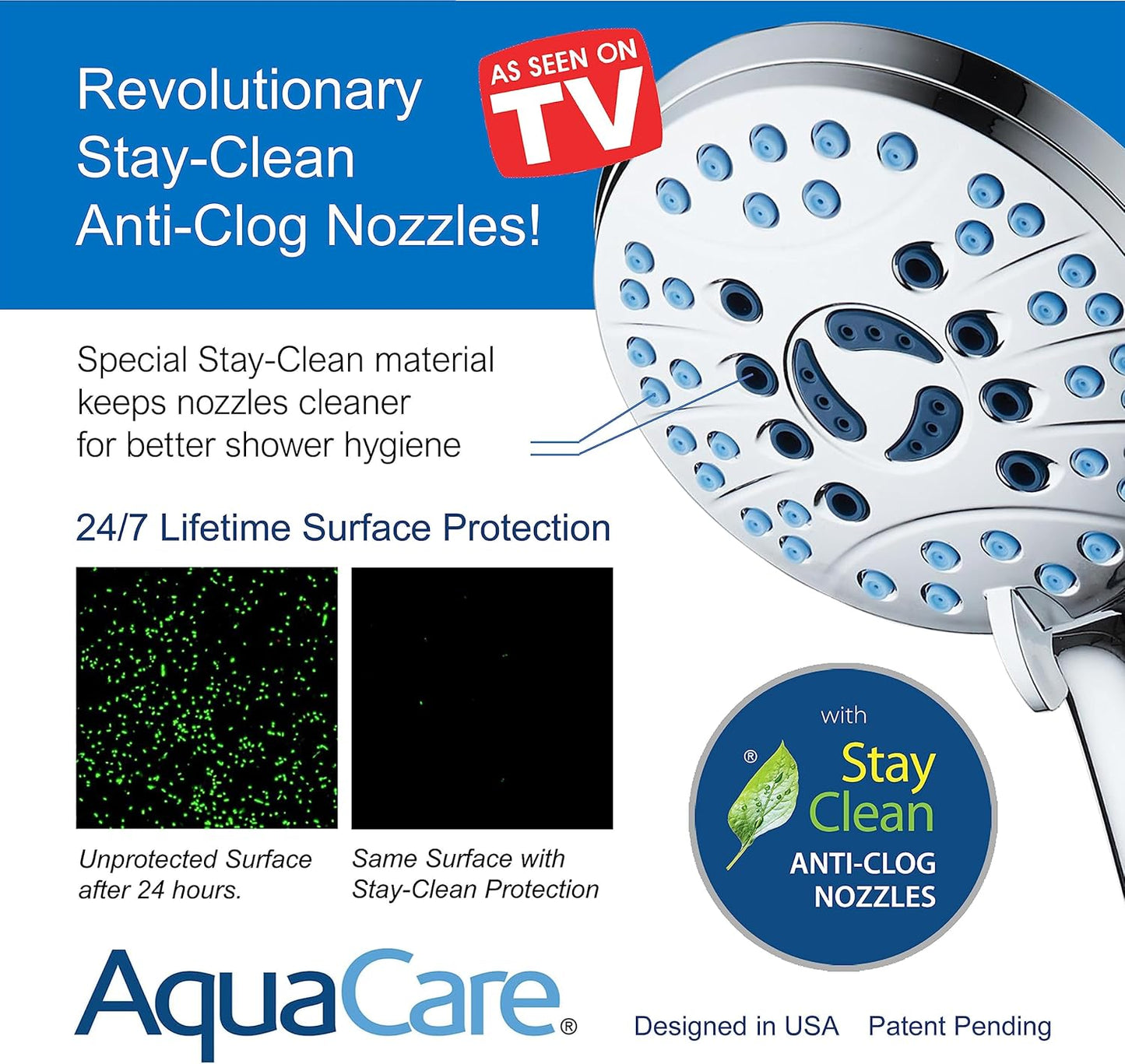 AquaCare High Pressure Handheld I Shower Head encalife