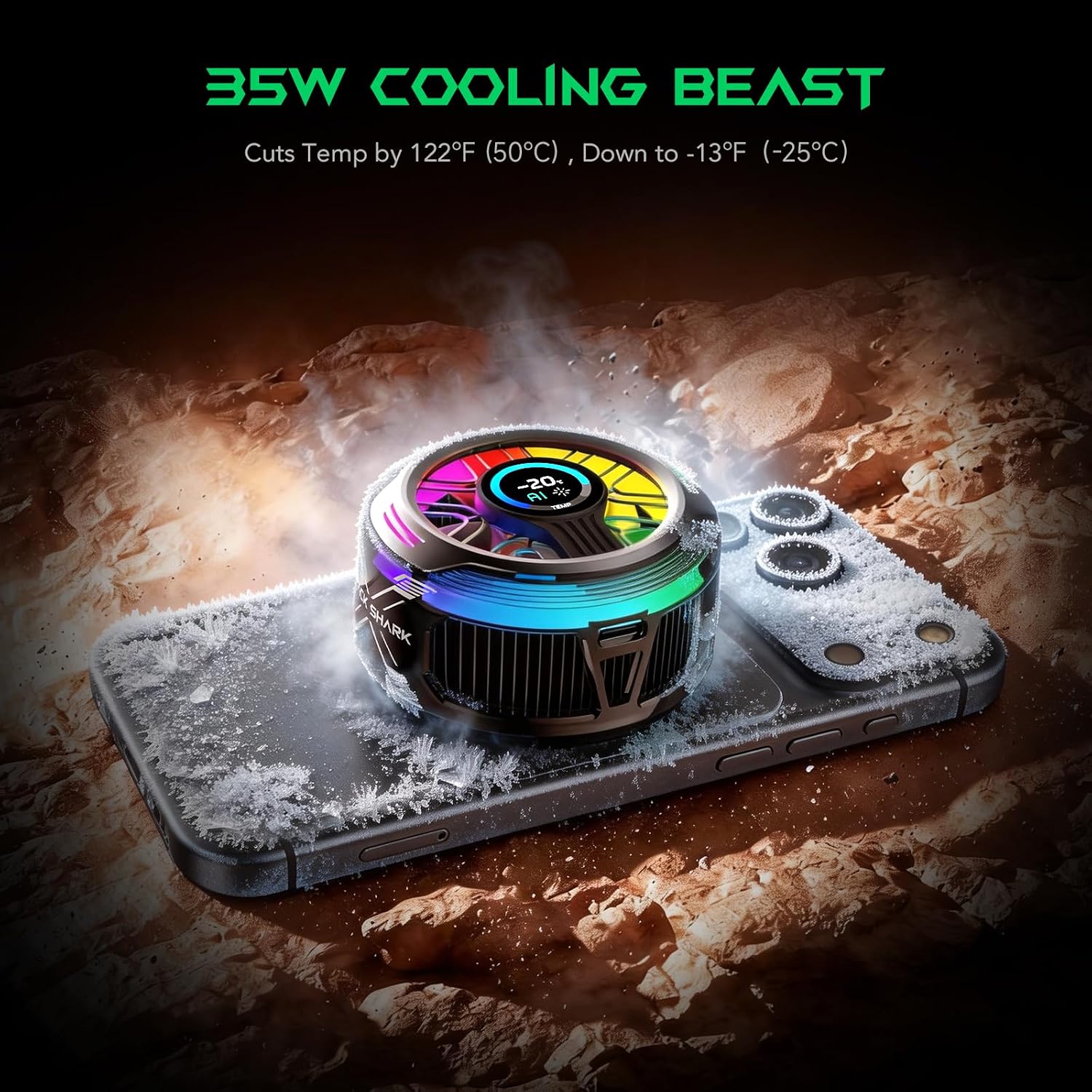 35W Magnetic Phone Cooler With Smart Display encalife