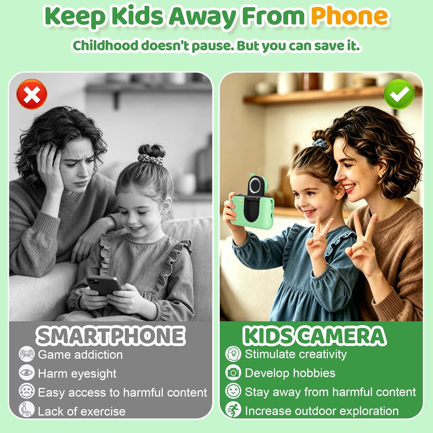Kids Camera with 1080P Video &amp; 32GB Card encalife