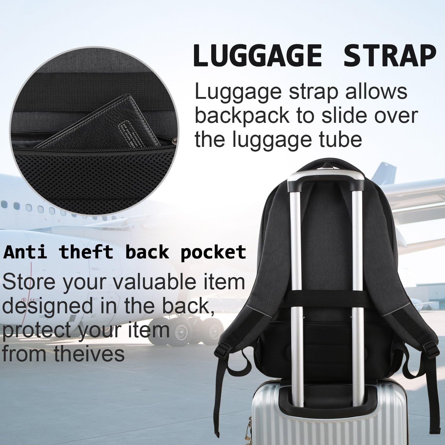 Anti Theft Laptop Backpack Travel Bag encalife