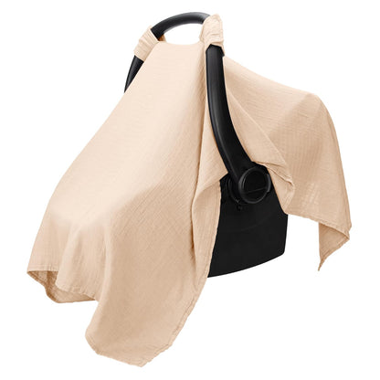 Breathable Bamboo Muslin Baby Car Seat Canopy Sage encalife