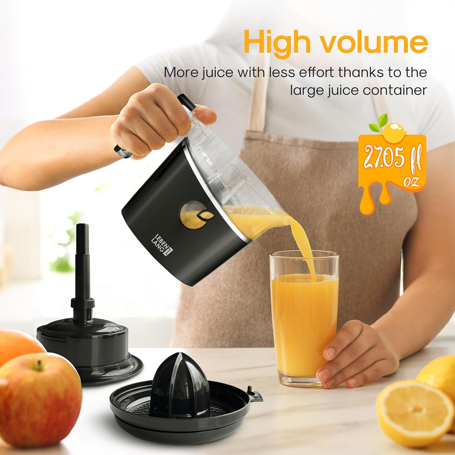 Electric Juicer Citrus | BPA-Free Orange & Lemon Juicer with Pulp Control encalife