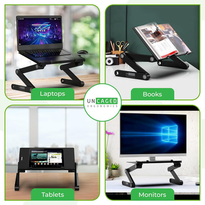 Adjustable Foldable Laptop Stand With Mouse Pad encalife