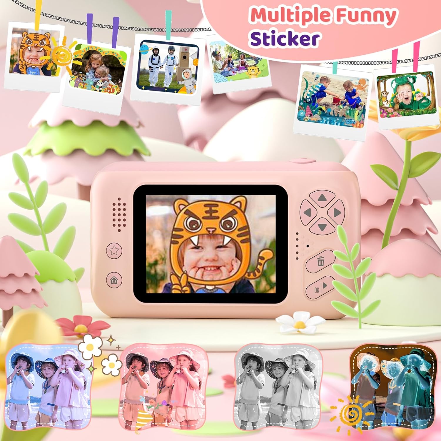 Kids Camera for Girls with Tripod &amp; 32GB Card encalife