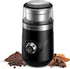 Quiet electric coffee grinder with removable steel cup