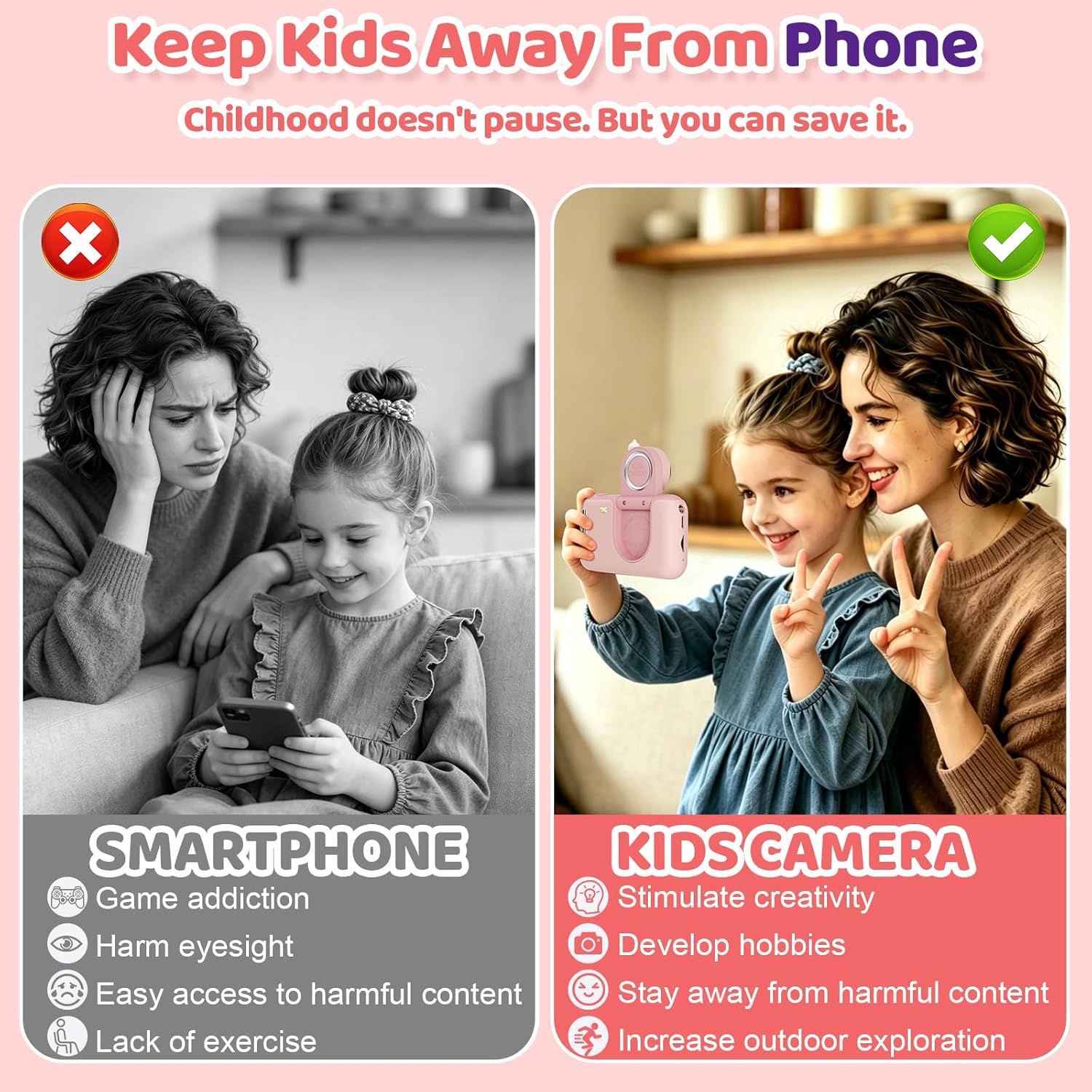 Kids Camera for Girls with Tripod &amp; 32GB Card encalife
