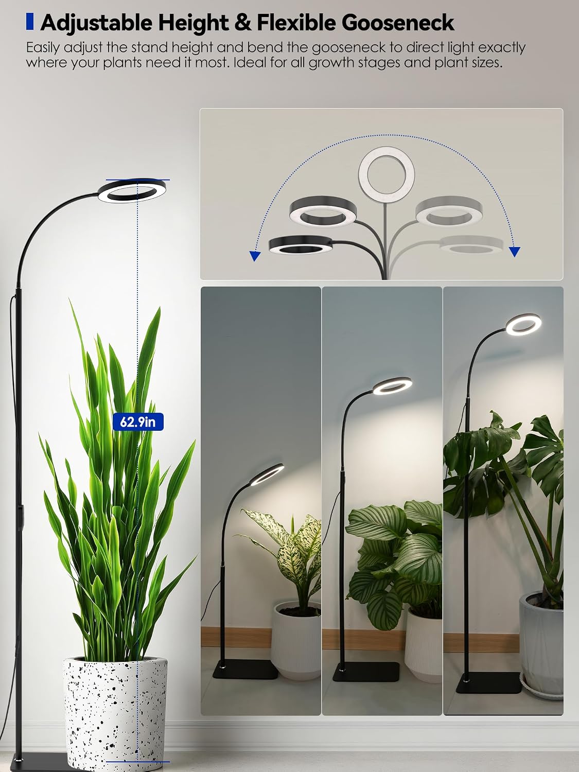 Grow Lights for Indoor Plants | Adjustable Stand encalife
