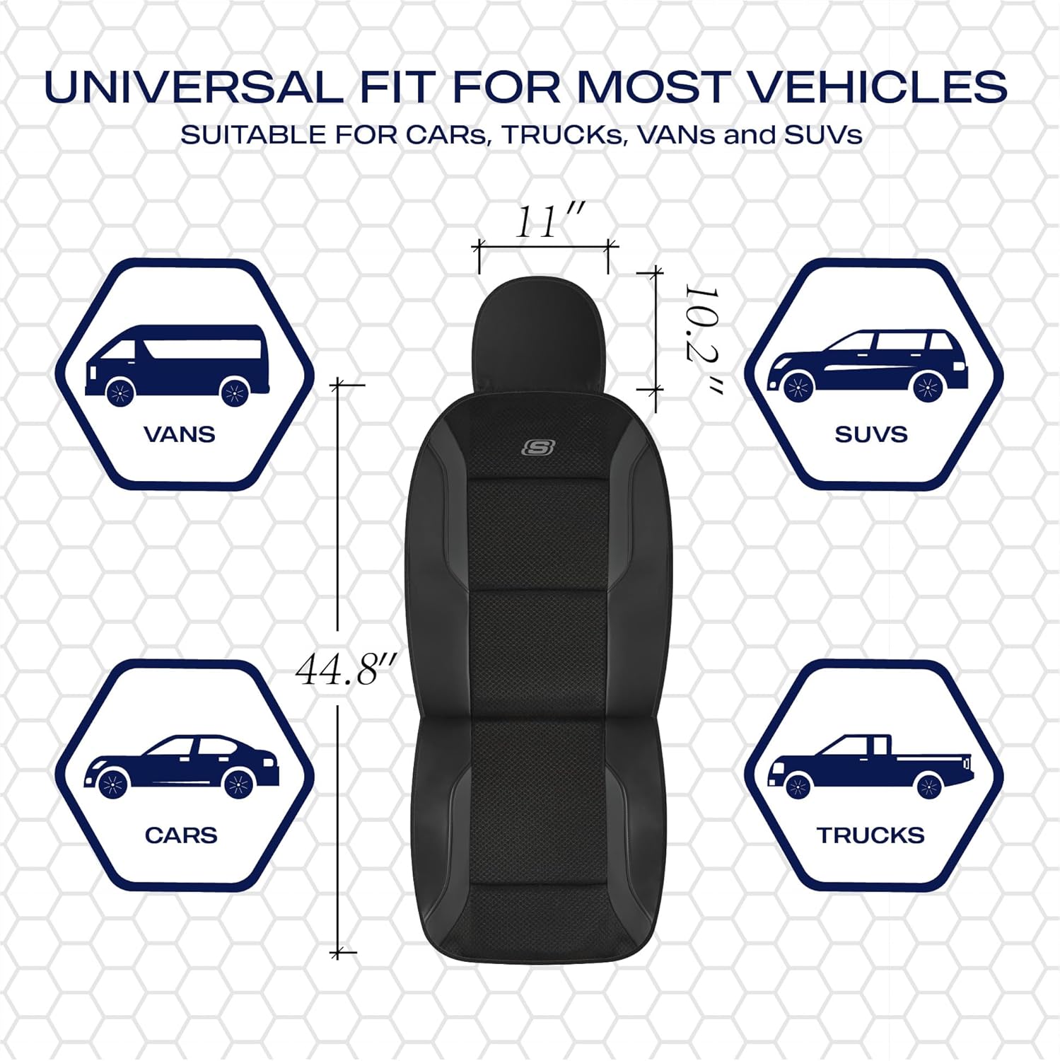 Memory Foam Air Cool Mesh Front Car Seat Covers encalife