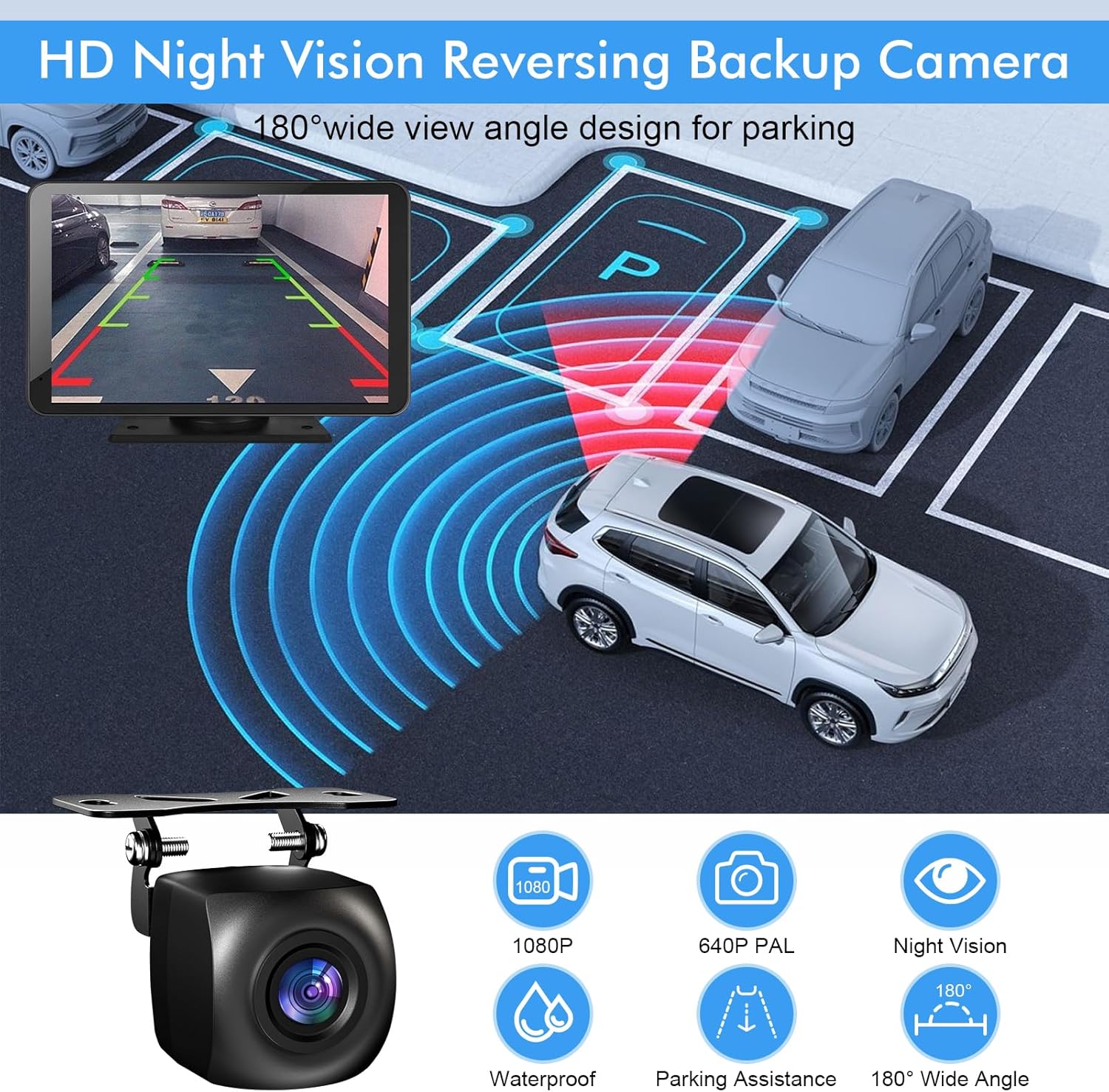 7 Inch Wireless Carplay Screen With GPS Camera encalife