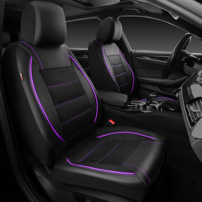 Universal Piping PU Leather Front Car Seat Covers encalife