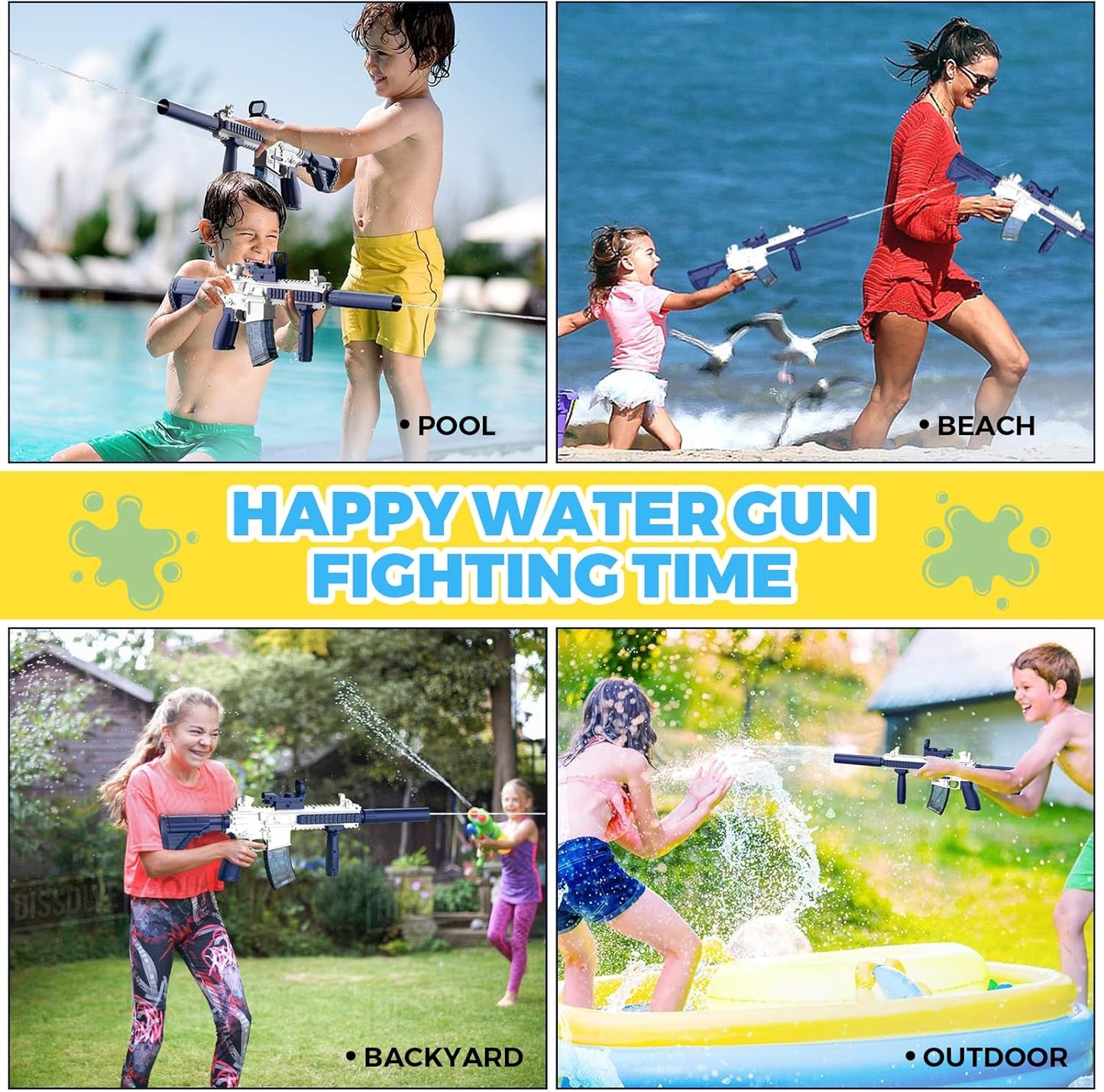 Electric Water Gun | Rechargeable Long Range Water Blaster Toy encalife