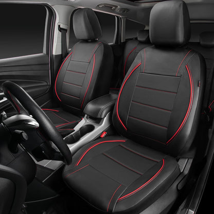 Universal Piping PU Leather Front Car Seat Covers encalife