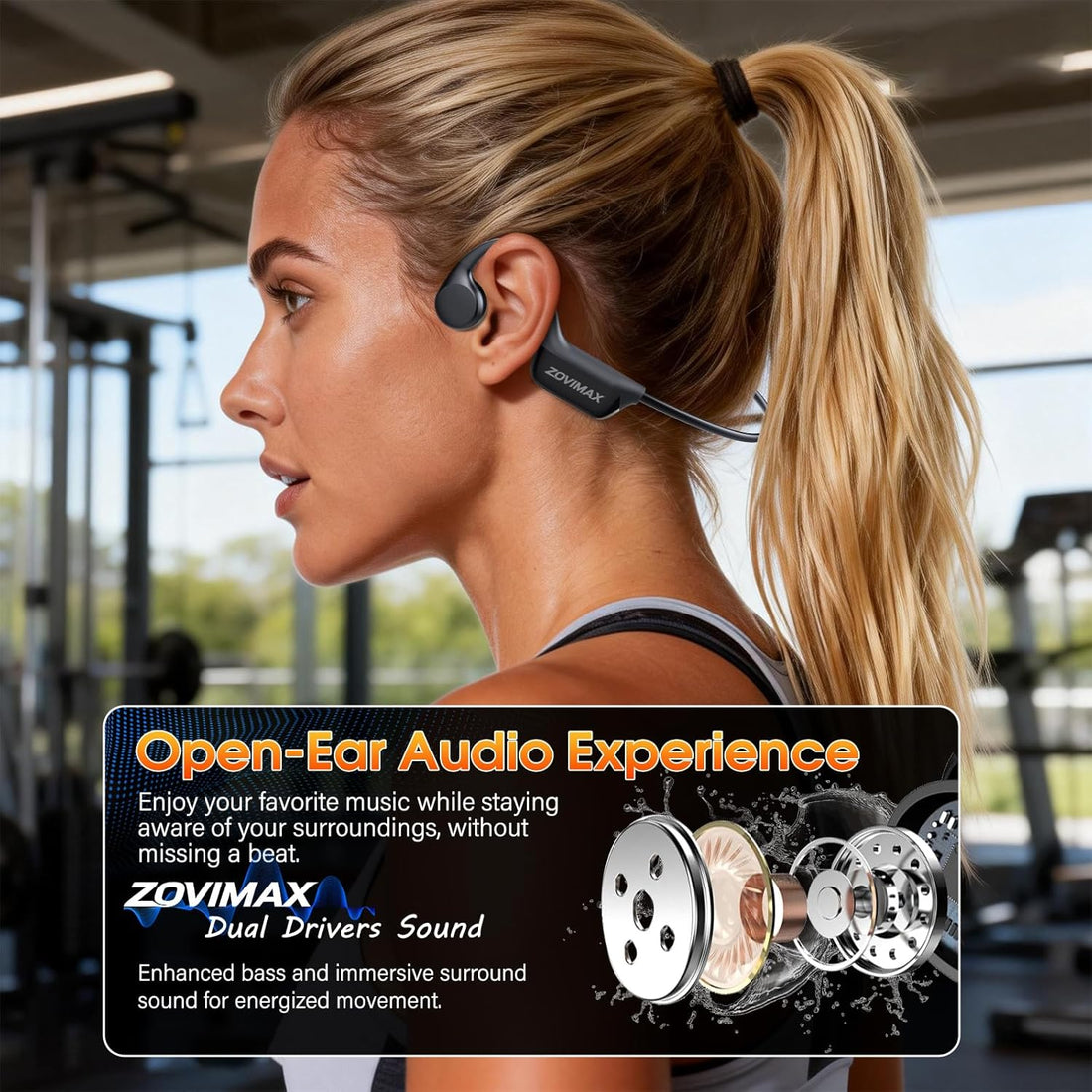 Open Ear Bluetooth Headphones with Game Mode encalife