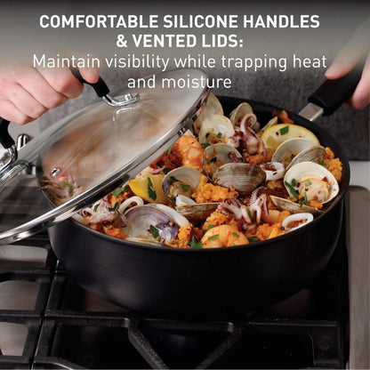 Non-Stick 12-Inch Fry Pan With Lid encalife
