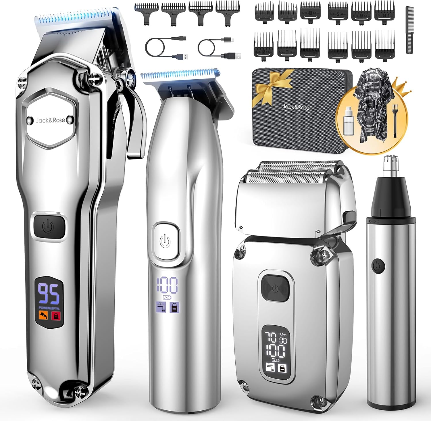 Professional hair clipper and beard grooming set
