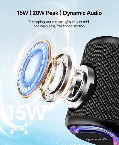 Powerful Waterproof Bluetooth Speaker With Party Lights encalife