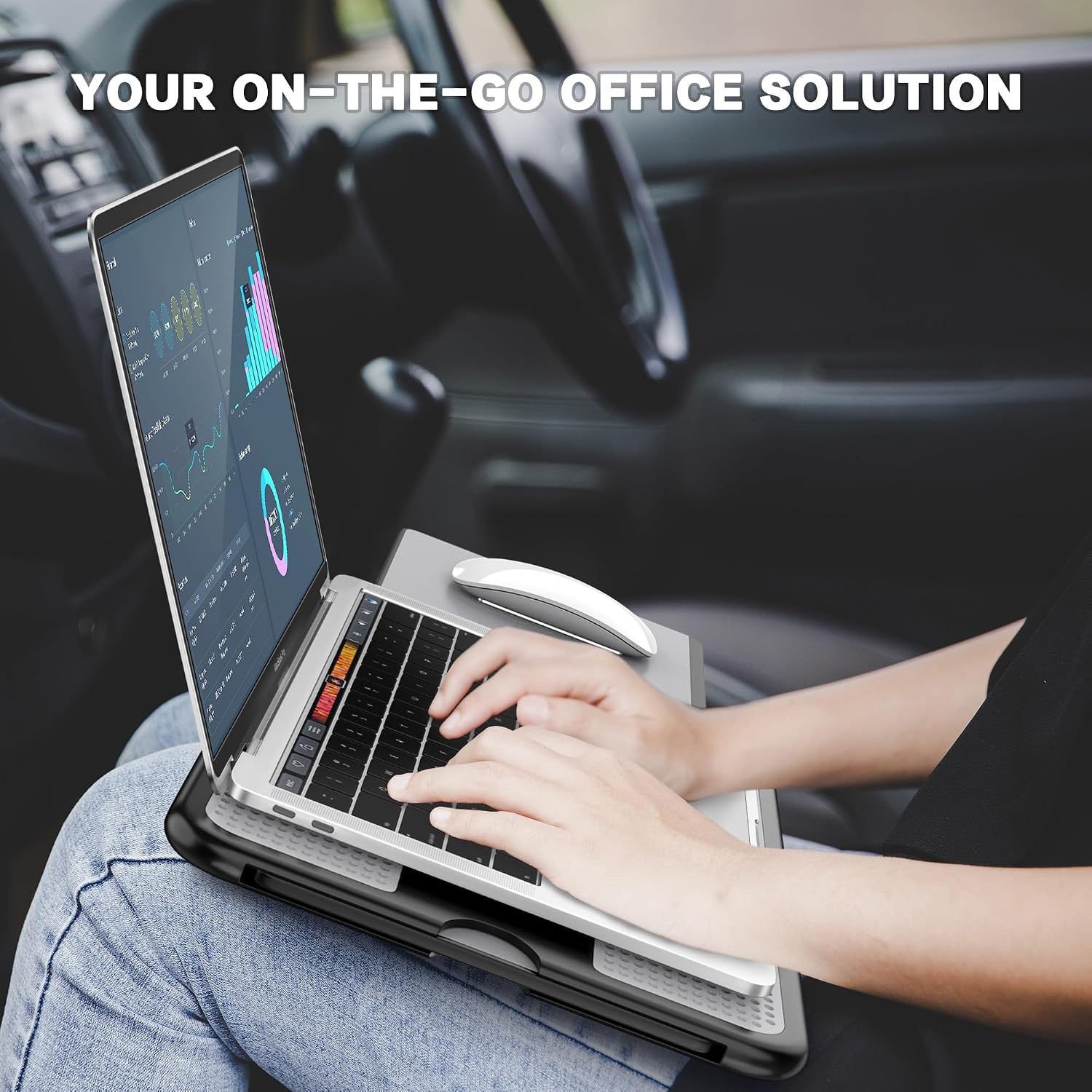 Portable Laptop Lap Desk Retractable Mouse Tray encalife