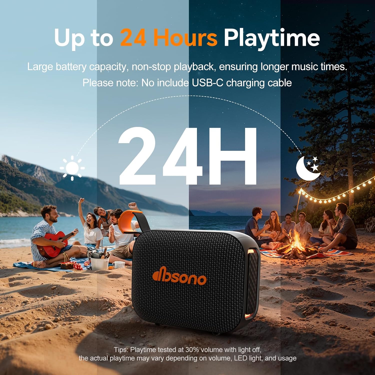 Powerful 10W Waterproof Bluetooth Speaker With Lights encalife