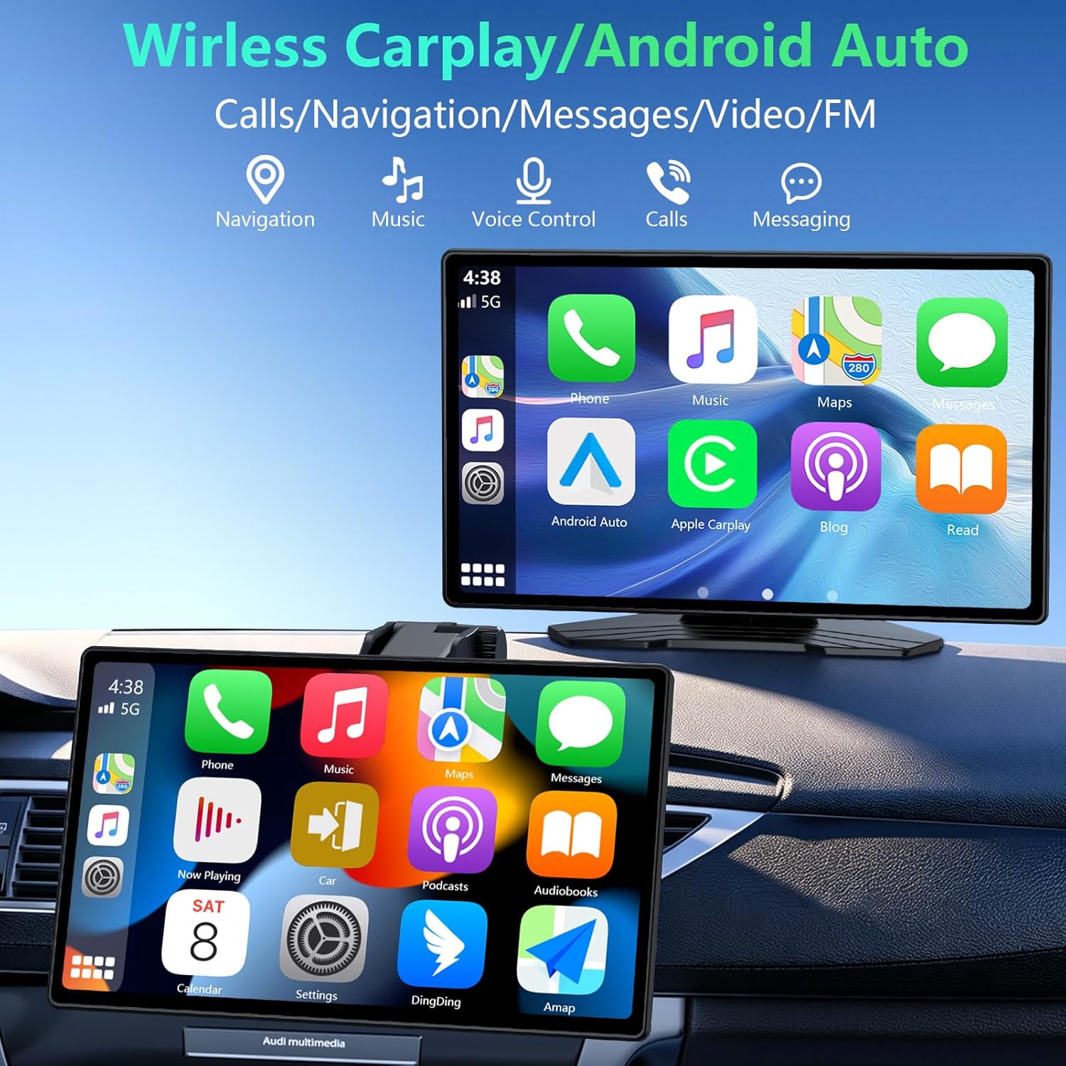 9 Inch Wireless Carplay Screen With Backup Camera encalife