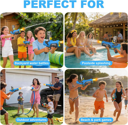 Electric Water Gun | LED Auto-Refill Long Range Blaster Toy encalife