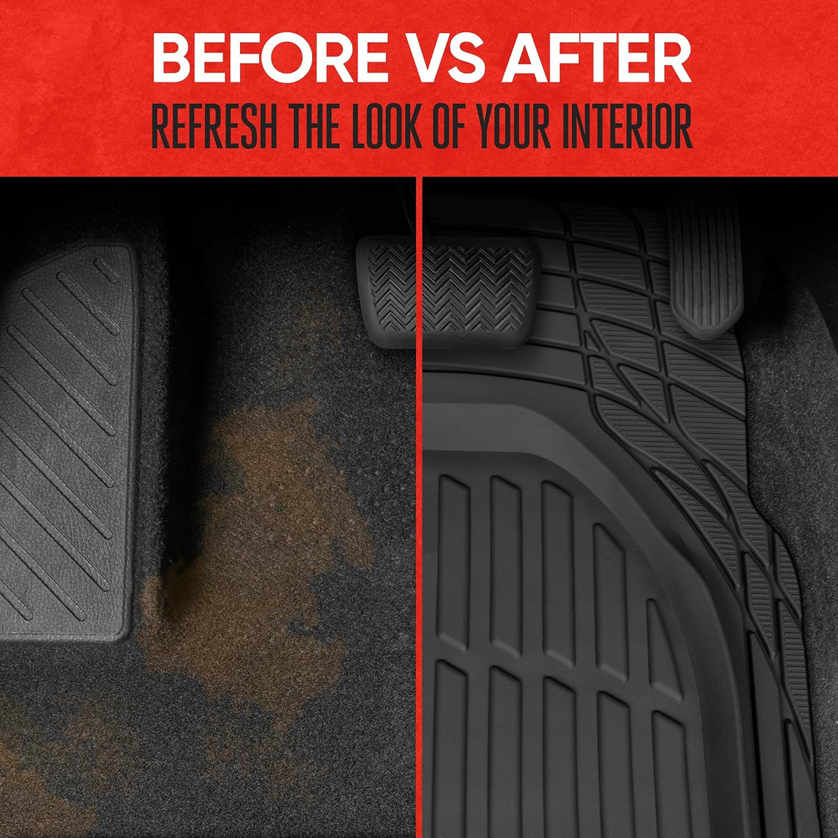 Universal Trim-to-Fit All-Weather Car Floor Mats encalife