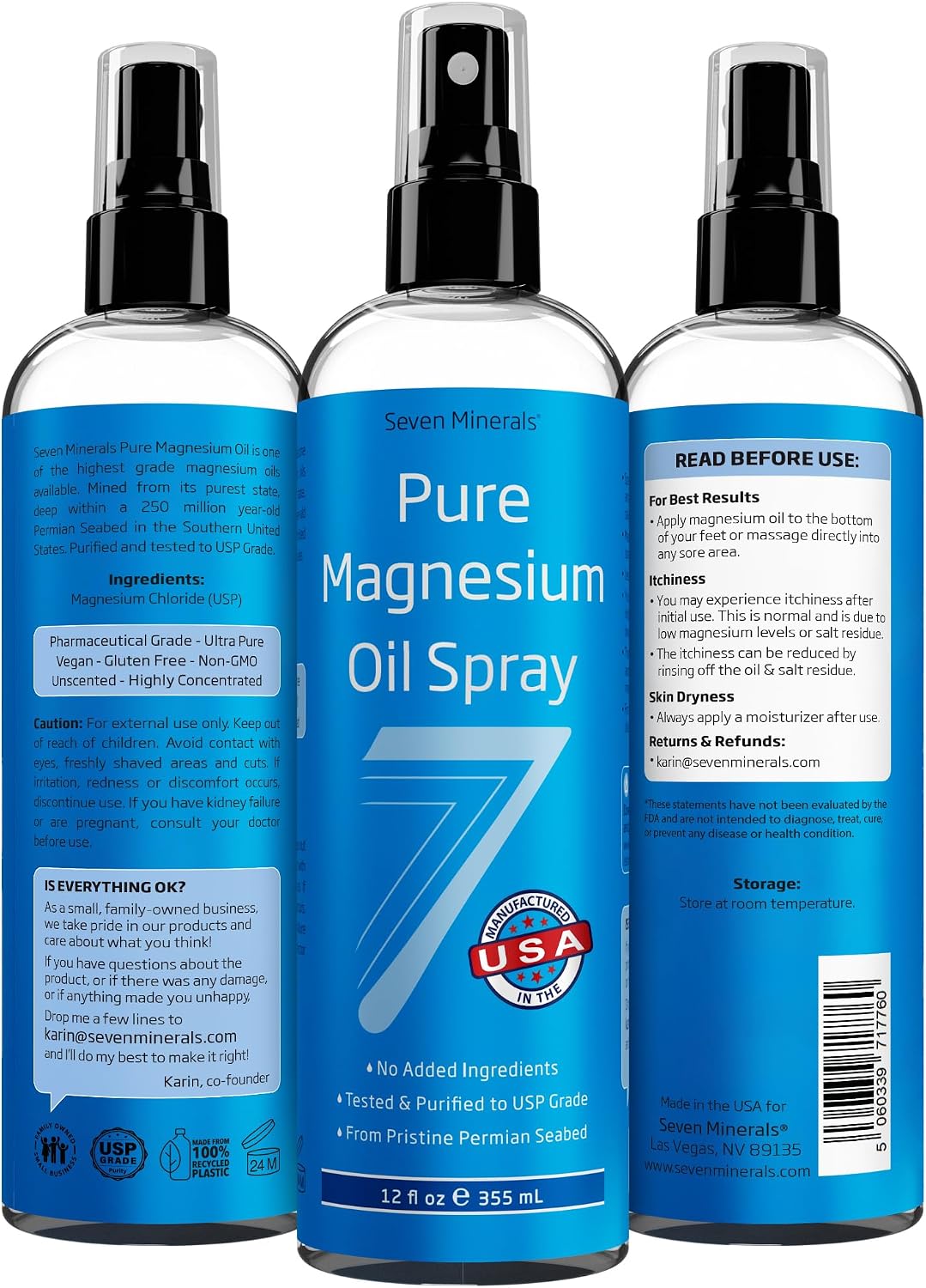 Extra Strength Magnesium Oil Spray for Relaxation Sleep encalife