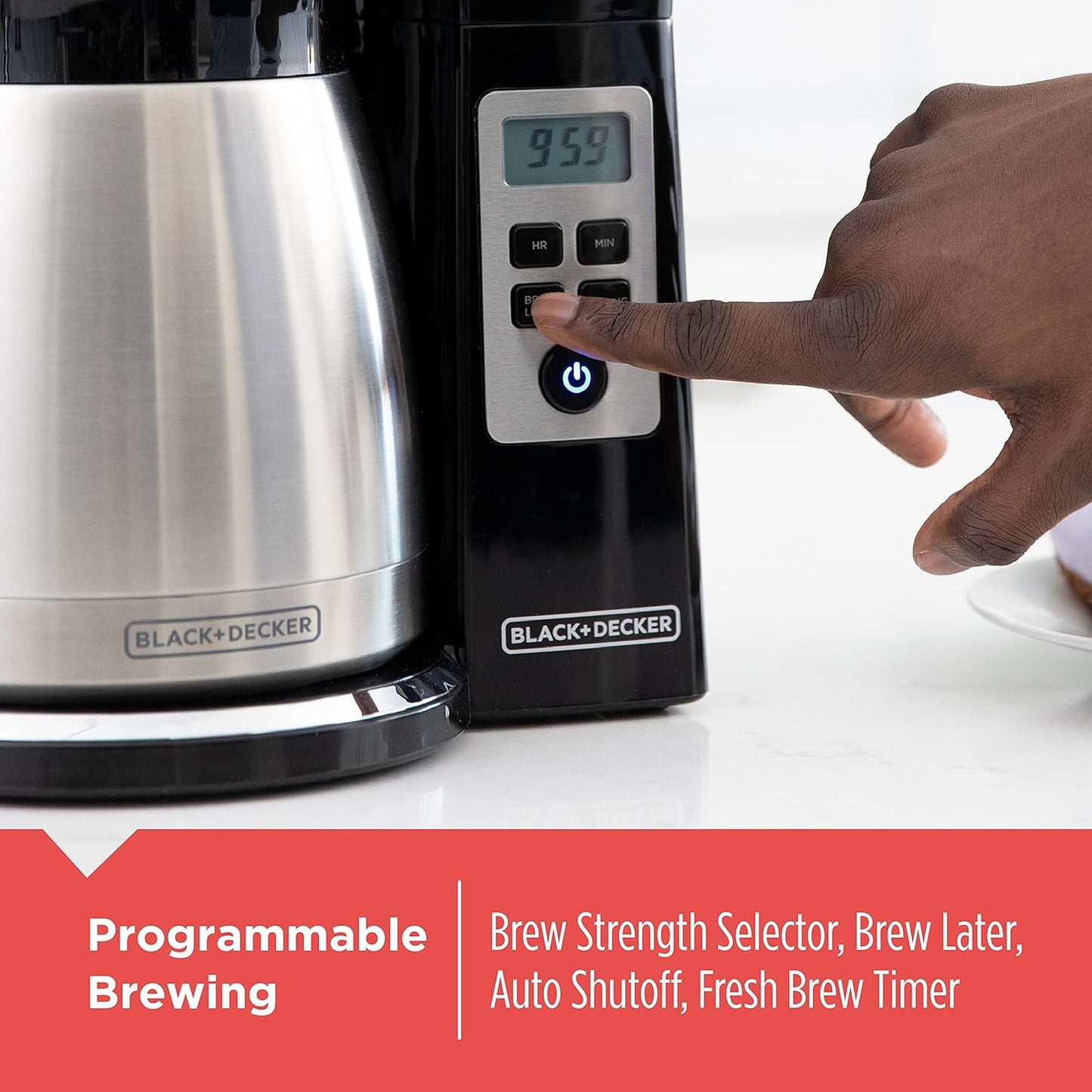 12 Cup Thermal Coffee Maker | Programmable Drip Machine encalife