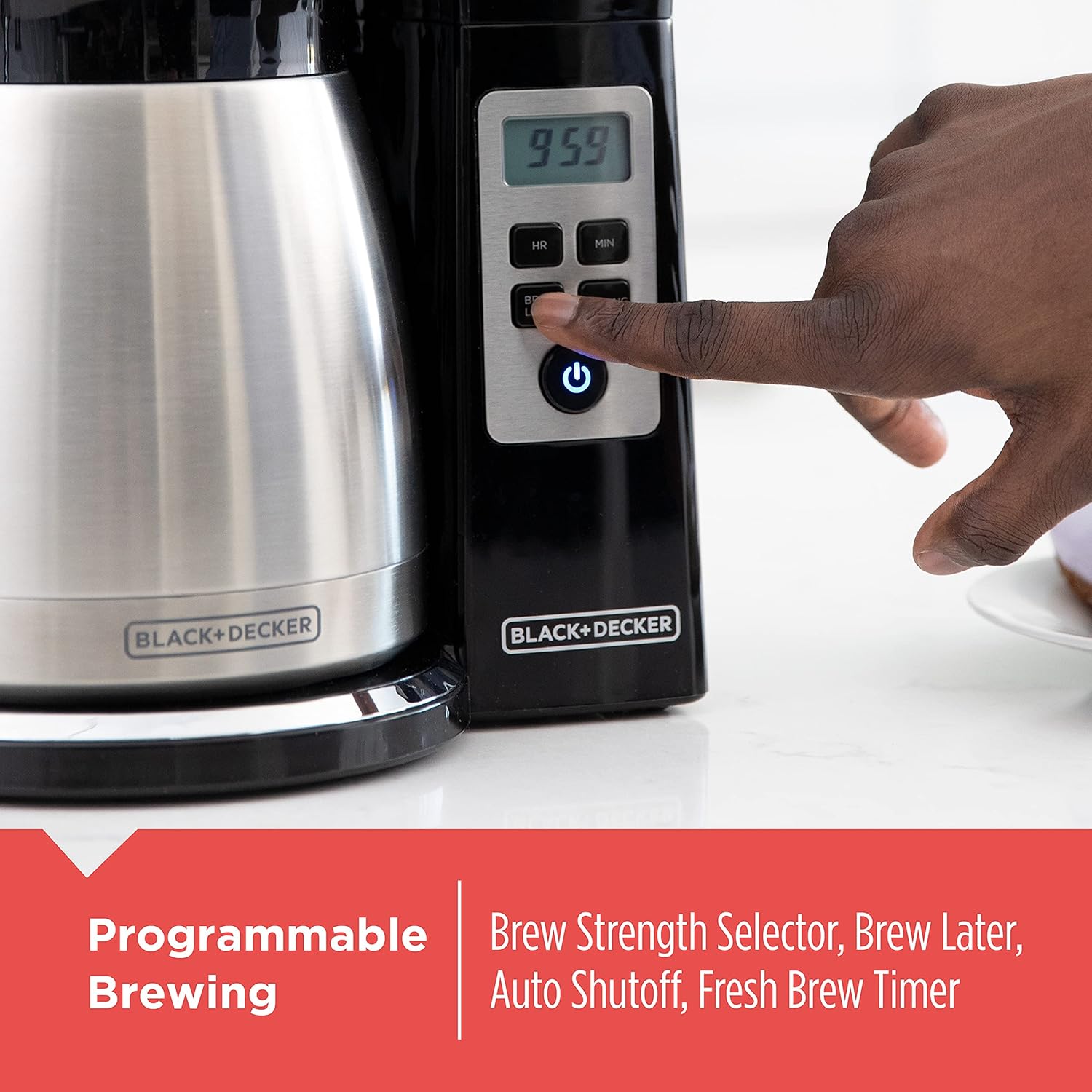 12 Cup Thermal Coffee Maker | Programmable Drip Machine encalife