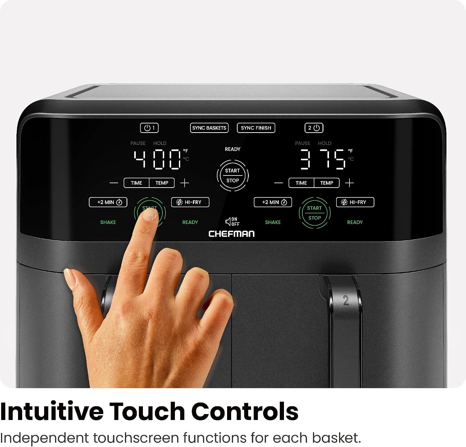 Dual Basket Digital Touchscreen Air Fryer encalife