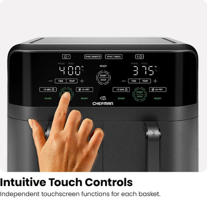 Dual Basket Digital Touchscreen Air Fryer encalife