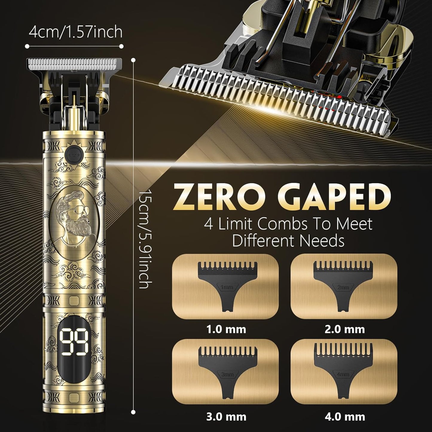 Zero-Gap Beard Trimmer Professional Hair Cutting Kit encalife