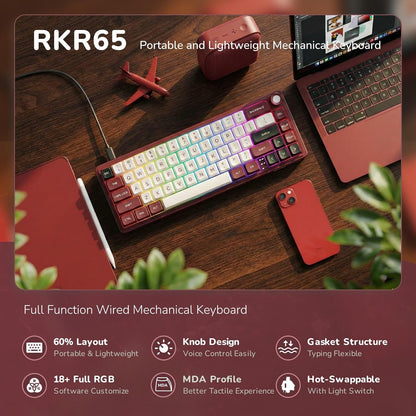 RK Royal Kludge R65 RGB Mechanical Gaming Keyboard I Red encalife
