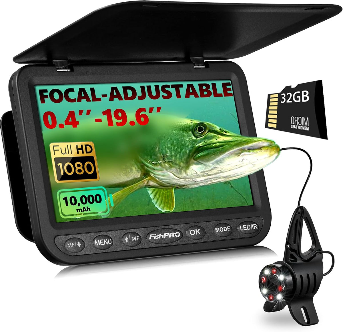 1080P Underwater Fishing Camera Fish Finder Camera encalife