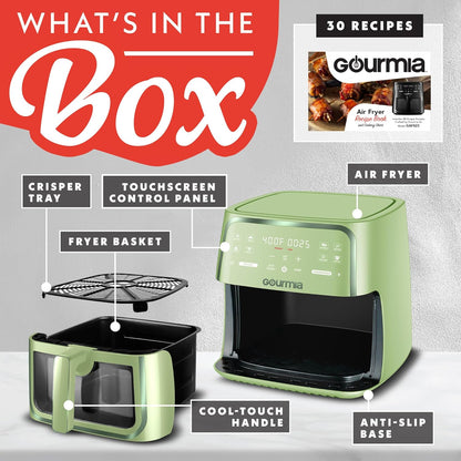 Digital Air Fryer I Window &amp; Light I Green encalife