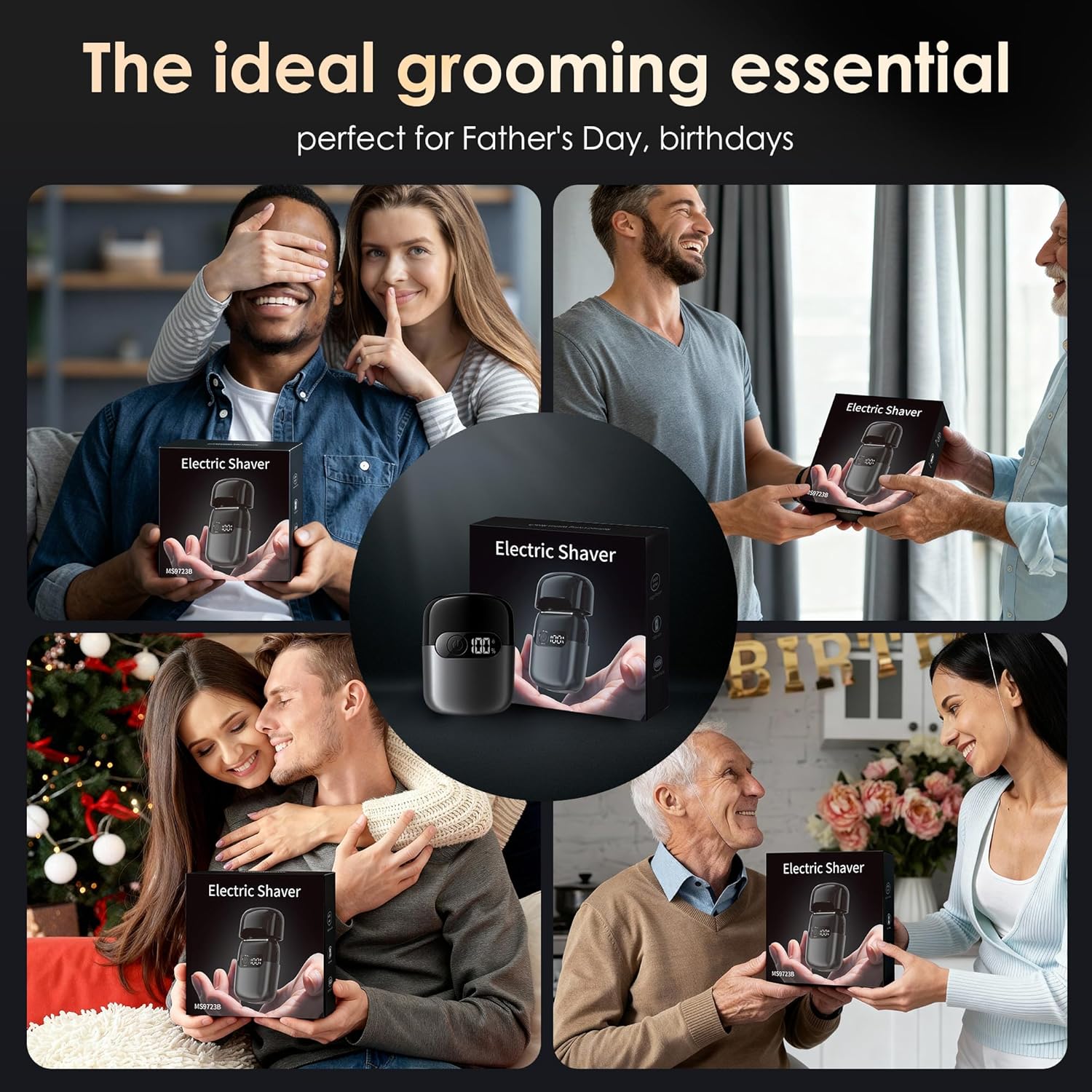 Electric Razor Men Portable Foil Shaver with LED Display encalife