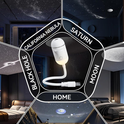 Galaxy Projector Night Light with 5 Films encalife