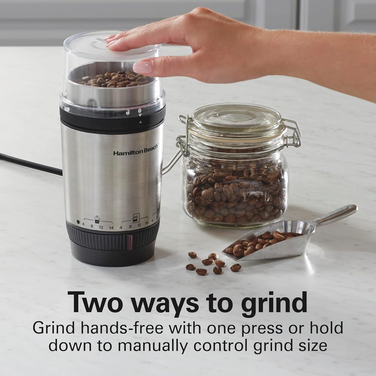 Adjustable Coffee Grinder – 4–14 Cups encalife