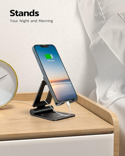 Mobile Stand Dual Folding Aluminum Phone Holder Cradle encalife